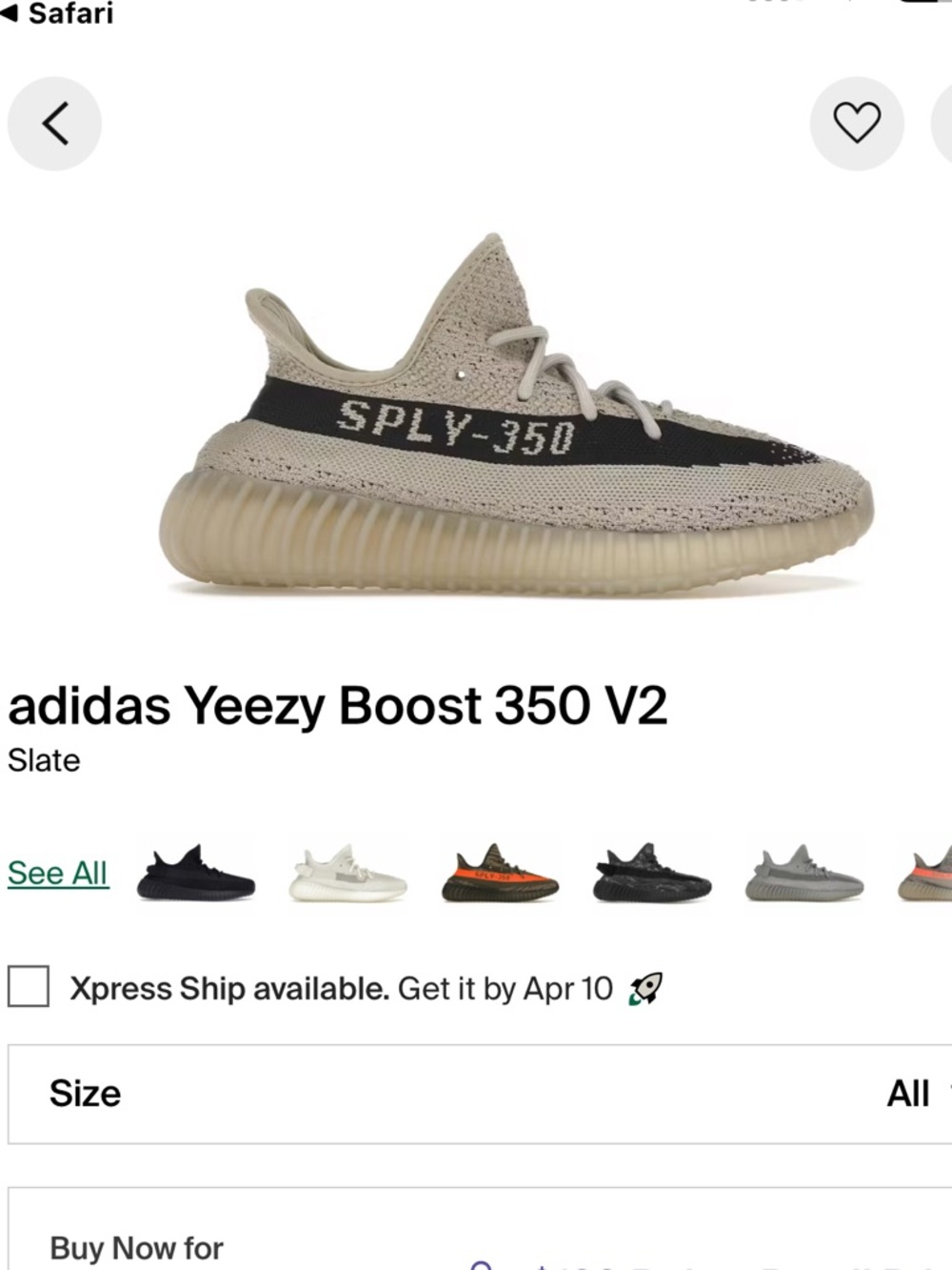 adidas Kids Yeezy Boost 350 V2 Slate/Black Sneakers